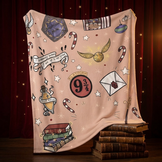 Hogwarts Icons Cozy Throw Blanket