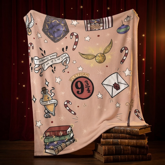 Hogwarts Icons Cozy Throw Blanket