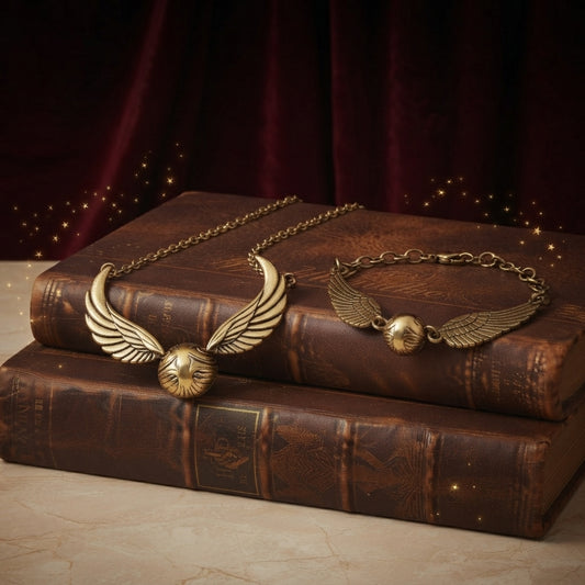 Golden Snitch Necklace & Bracelet Set
